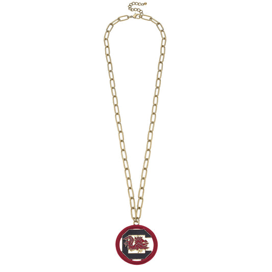 South Carolina Gamecocks Logo Medallion Necklace