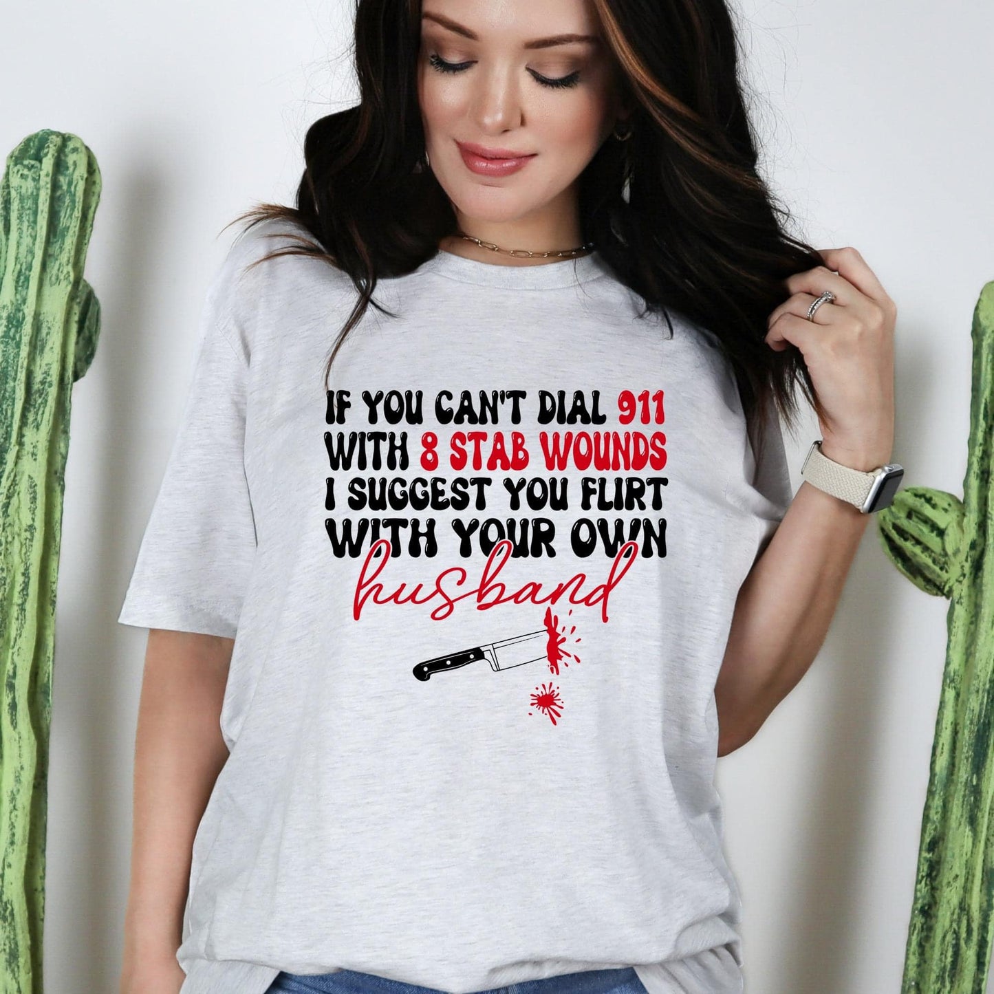 Wholesale Flirt With Your Own Husband Graphic Tee - Sand