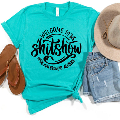Wholesale Hope You Brought Alcohol Graphic Tee - Teal