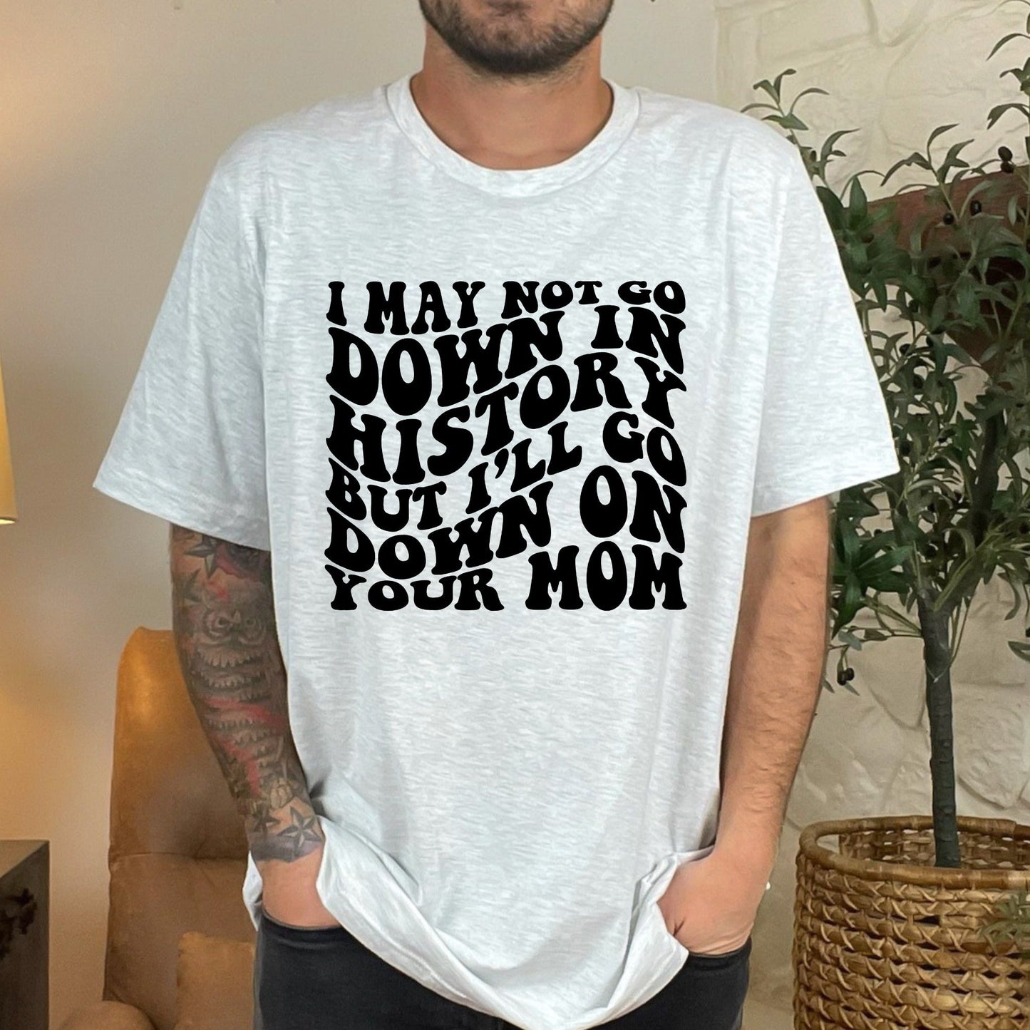 Wholesale Go Down on Your Mom Graphic Tee - Black