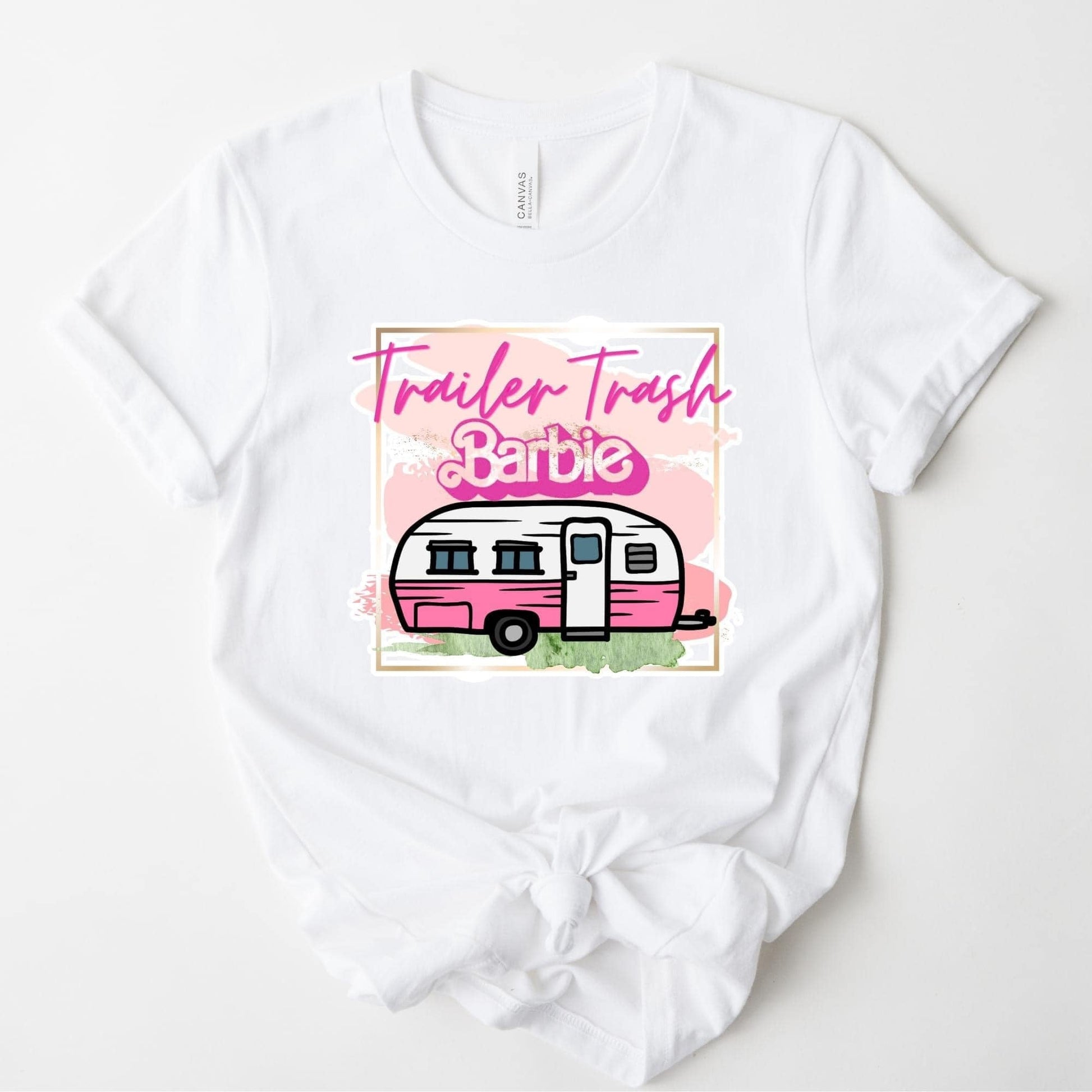 Wholesale Trailer Trash Barbie Graphic Tee - Black