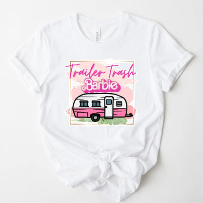 Wholesale Trailer Trash Barbie Graphic Tee - Black
