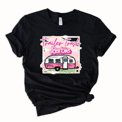 Wholesale Trailer Trash Barbie Graphic Tee - White
