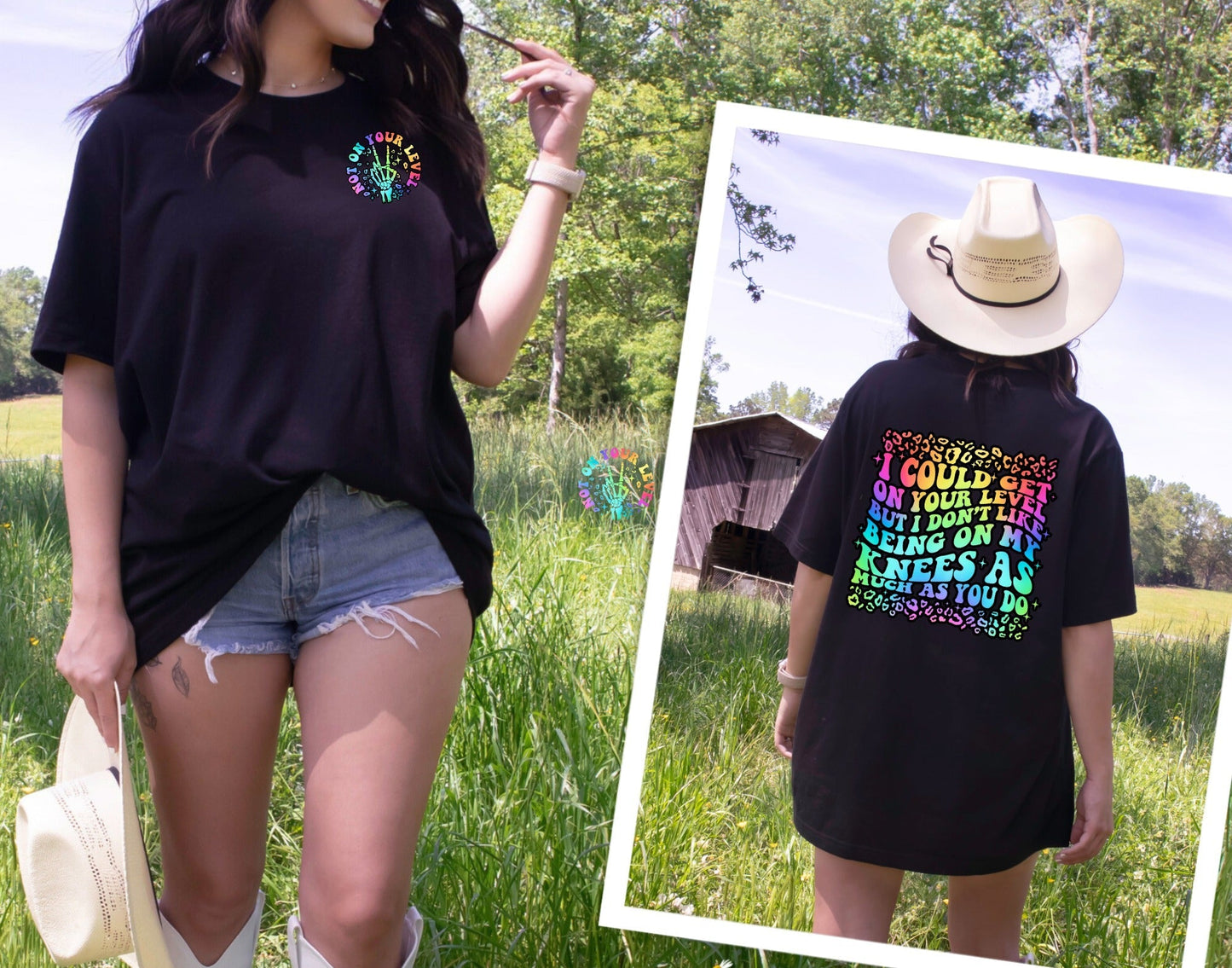 Wholesale Get on Your Level Graphic Tee - Black