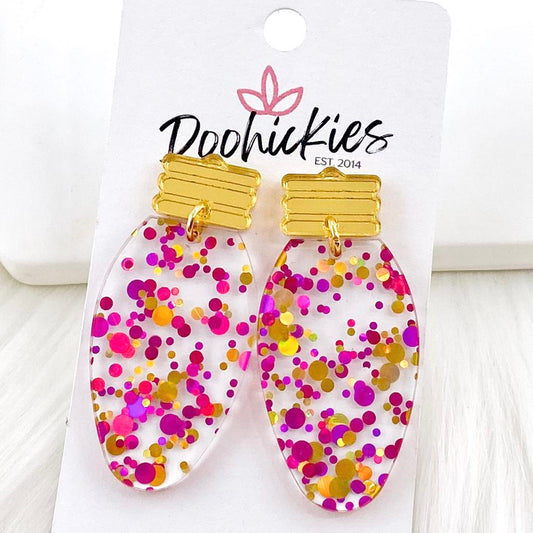 2" Confetti Lights - Christmas Acrylic Earrings