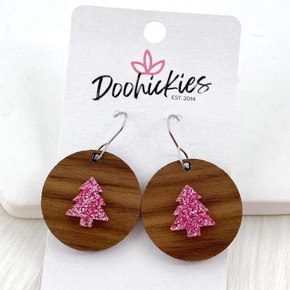 1.25" Festive 3-D Dainty Ella Dangles - Christmas Earrings