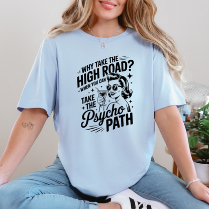 Wholesale Take the High Road Graphic Tee - Baby Blue Tee