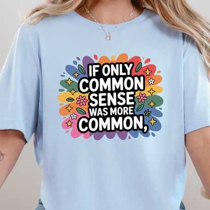Wholesale Common Sense Graphic Tee - Baby Blue