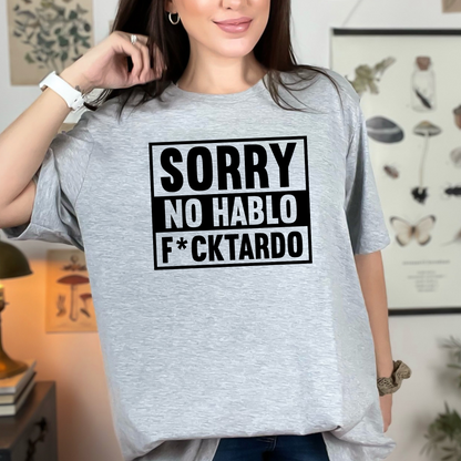 Wholesale No Hablo Graphic Tee - Grey Tee