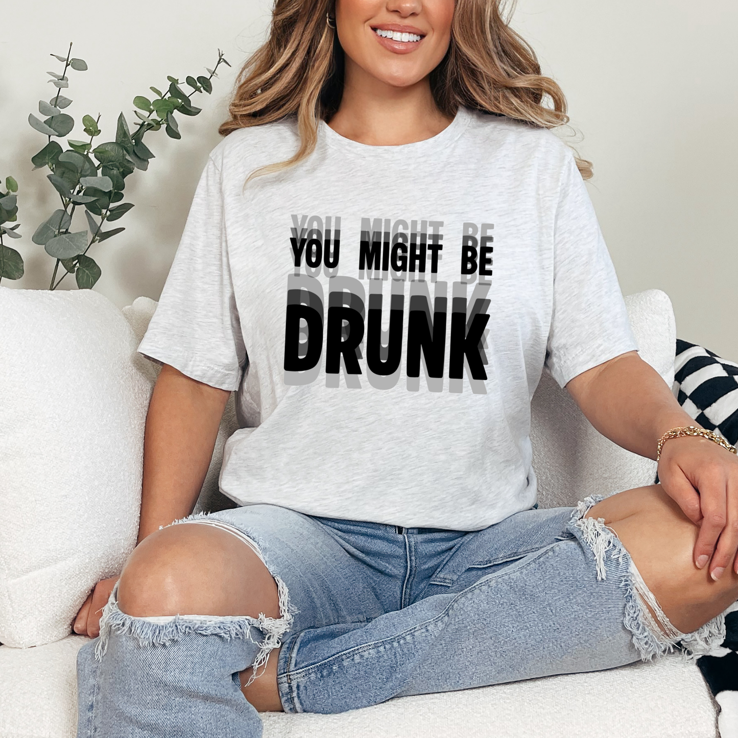 Wholesale You Might Be Drunk Graphic Tee - Ash Tee