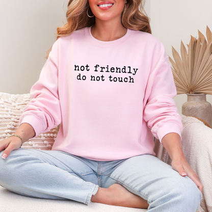Wholesale Not Friendly Do Not Touch Sweatshirt - Light Pink Sweatshirt