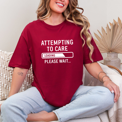 Wholesale Attempting to Care Graphic Tee - Cardinal Red Tee