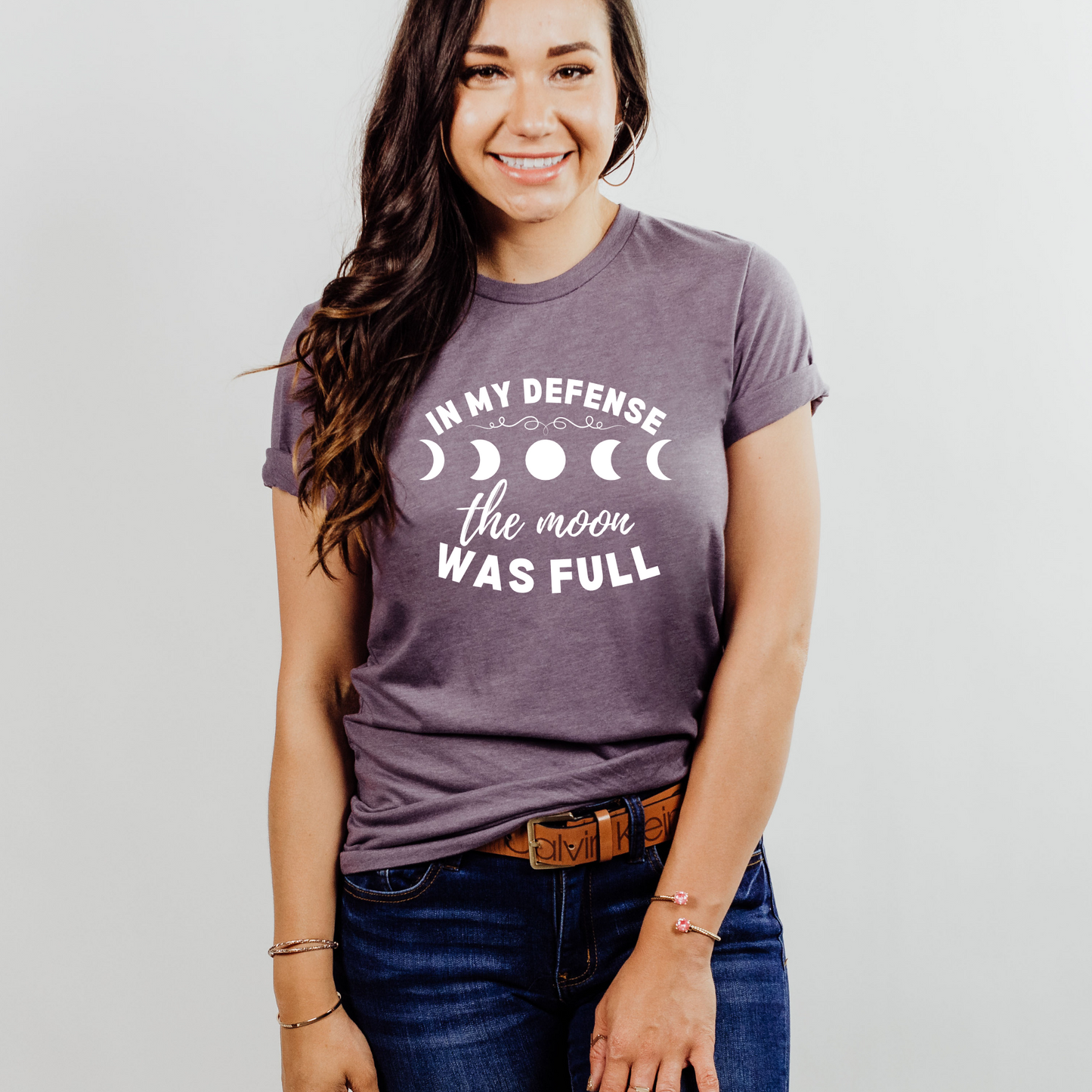 Wholesale Full Moon Graphic Tee - Heather Purple