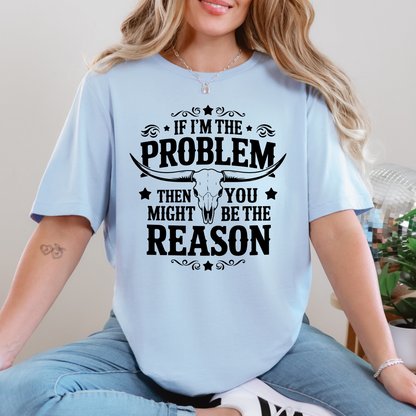 Wholesale If I'm the Problem Graphic Tee - Baby Blue Tee