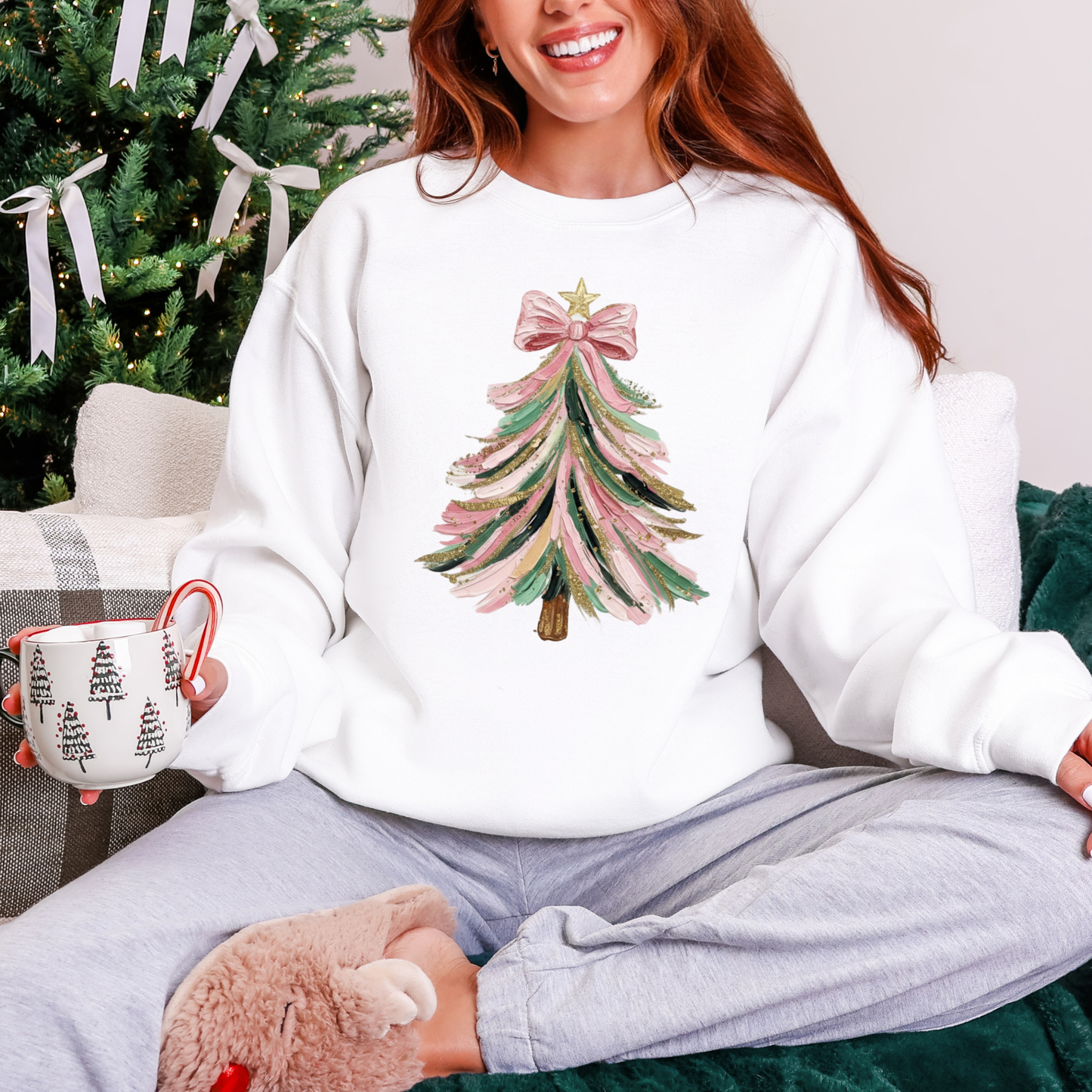 Hand Painted Christmas Tree Sweatshirt