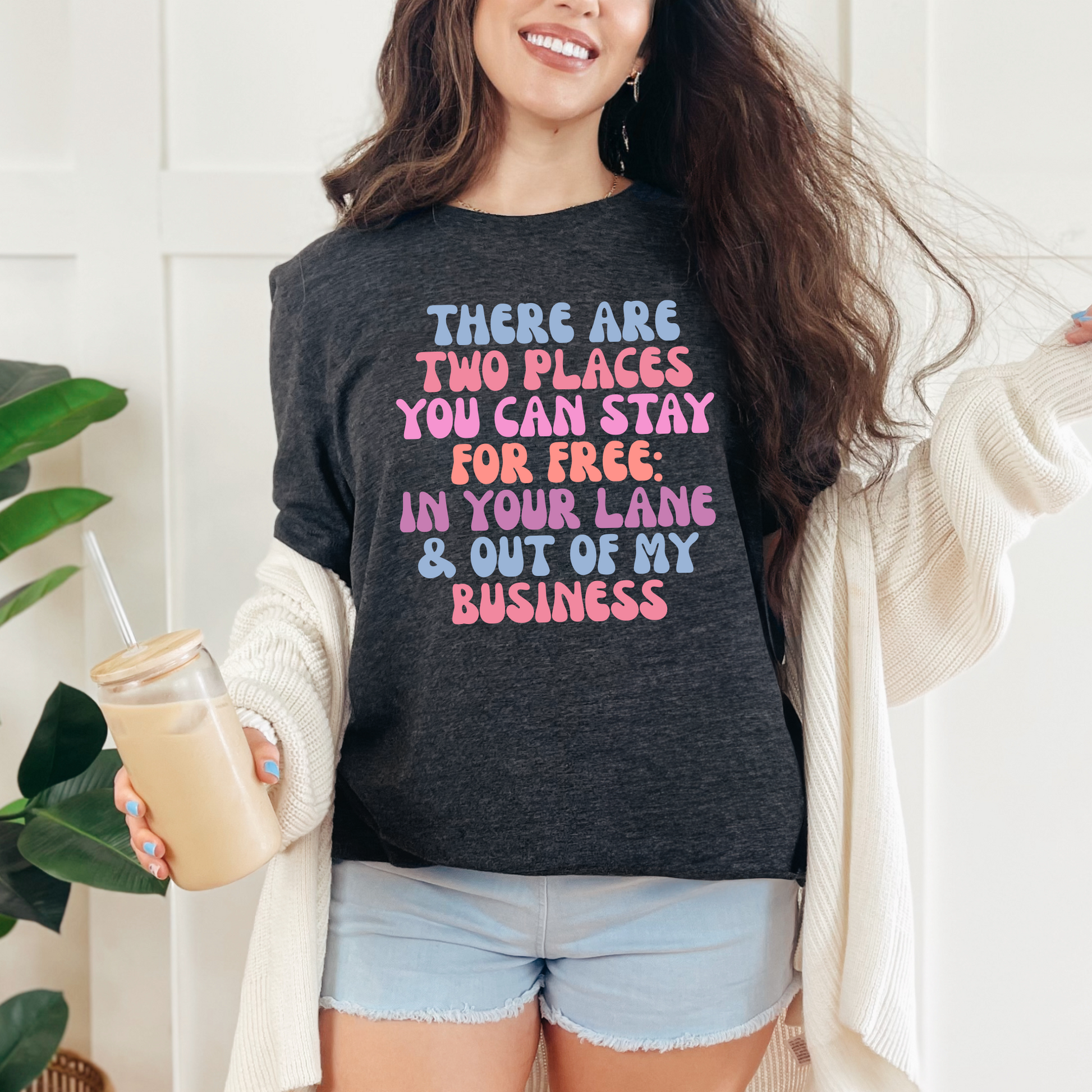 Wholesale Stay for free Graphic Tee - Black Tee