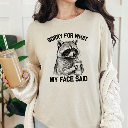 Wholesale Sorry for what my Face Said Graphic Tee - Natural Tee