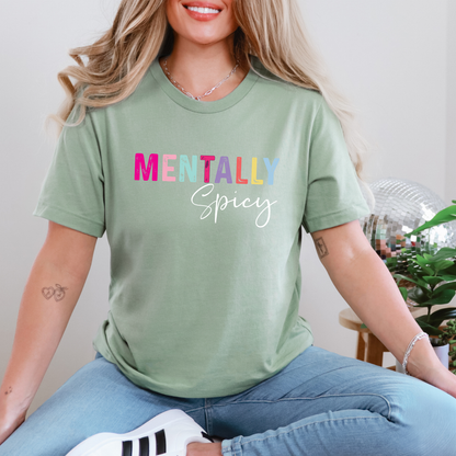 Wholesale Mentally Spicy Graphic Tee - Sage Tee