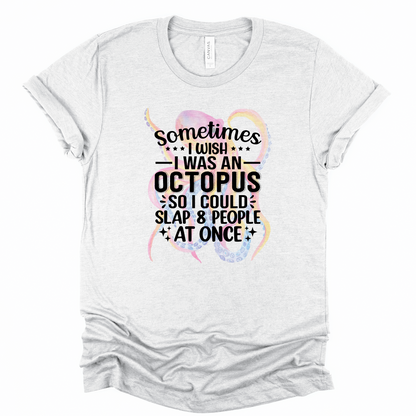 Wholesale I wish I was an Octopus Graphic Tee - Natural Tee