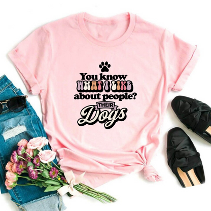 Wholesale Their Dogs Graphic Tee - Light Pink Tee