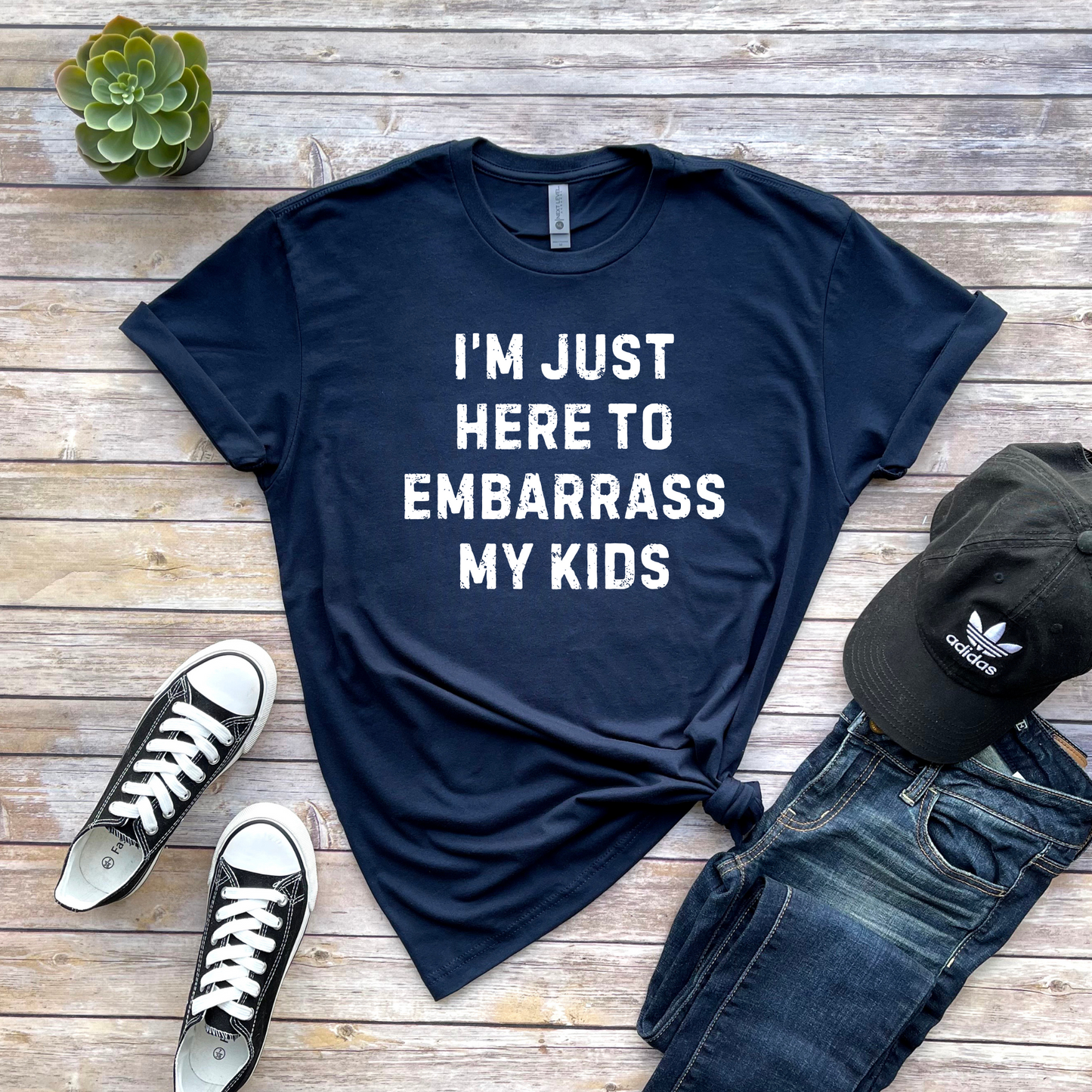 Wholesale Embarrass My Kids Graphic Tee - Navy Tee