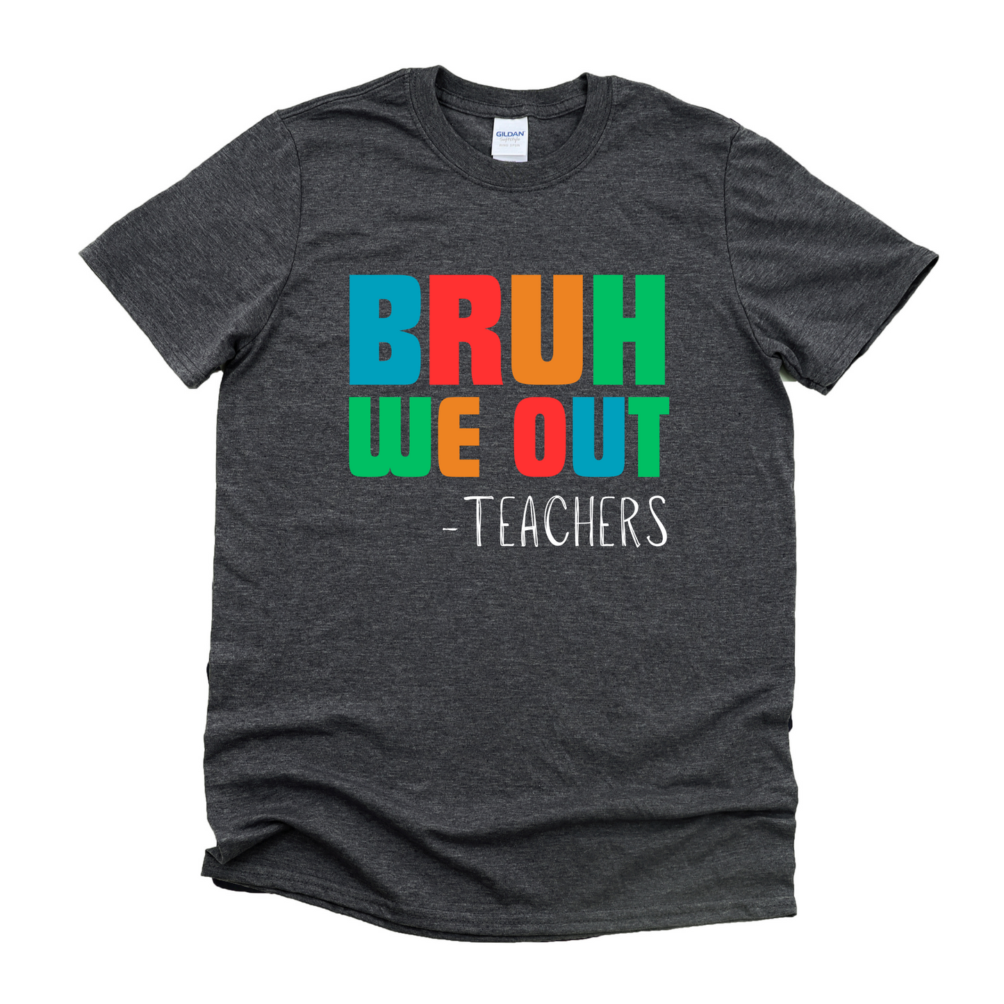 Wholesale Bruh We Out Graphic Tee - Heather Charcoal Tee