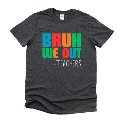 Wholesale Bruh We Out Graphic Tee - Heather Charcoal Tee