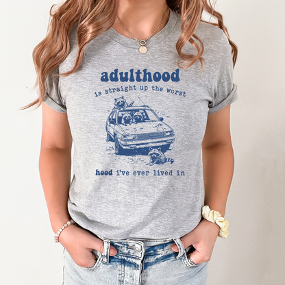 Wholesale Adulthood Graphic Tee - White Tee