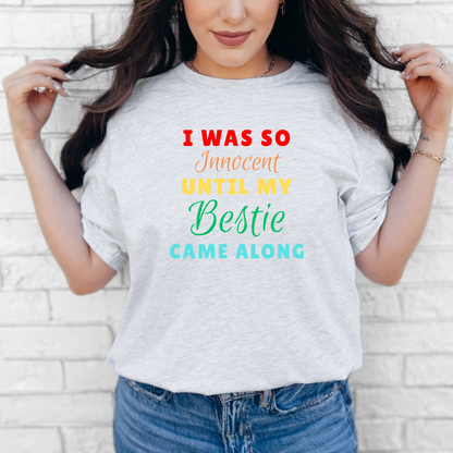 Wholesale Bestie Came Along Graphic Tee - Heather Navy Tee