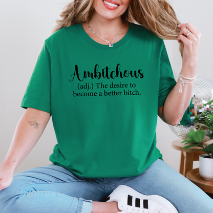 Wholesale Ambitchous Definition Graphic Tee - Kelly Tee