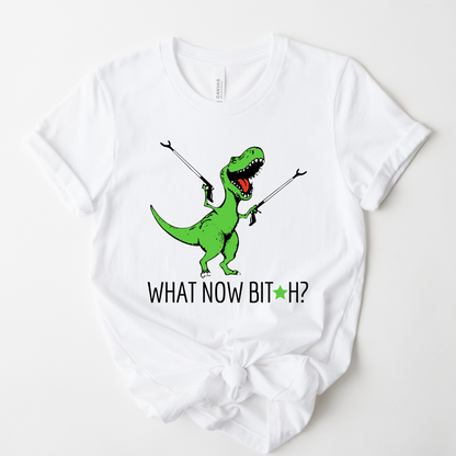 Wholesale What now Bitch Graphic Tee - White Tee