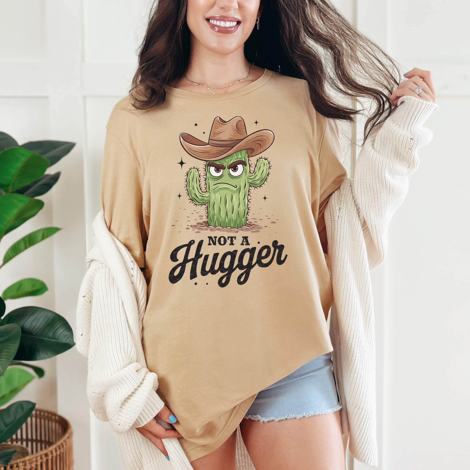 Wholesale Not a Hugger Graphic Tee - Ash Tee