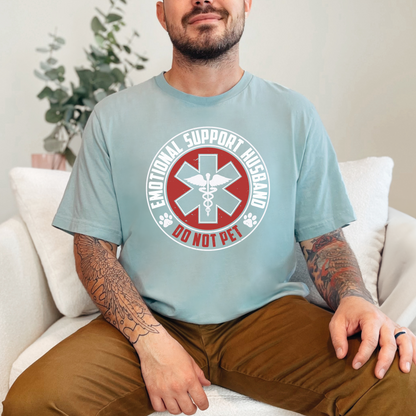 Wholesale Emotional Support Husband Graphic Tee - Dusty Blue Tee