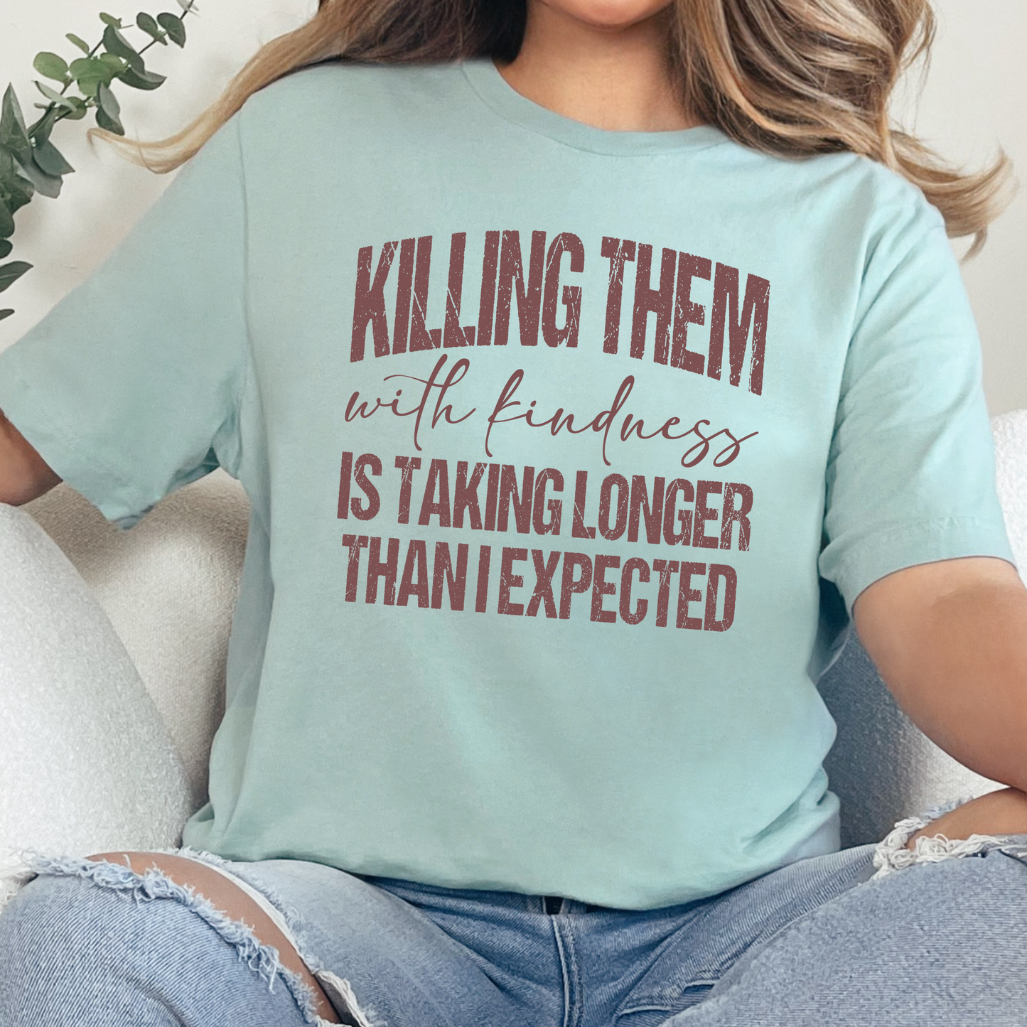 Wholesale Taking Longer Than I Expected Graphic Tee - Dusty Blue