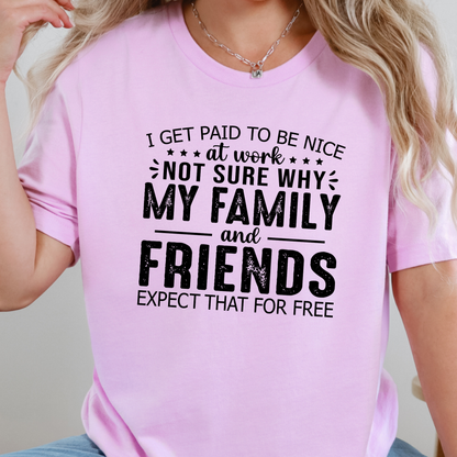 Wholesale Paid to Be Nice at Work Graphic Tee - Lilac