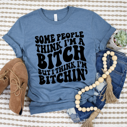 Wholesale Some people think Graphic Tee - Heather Slate Tee