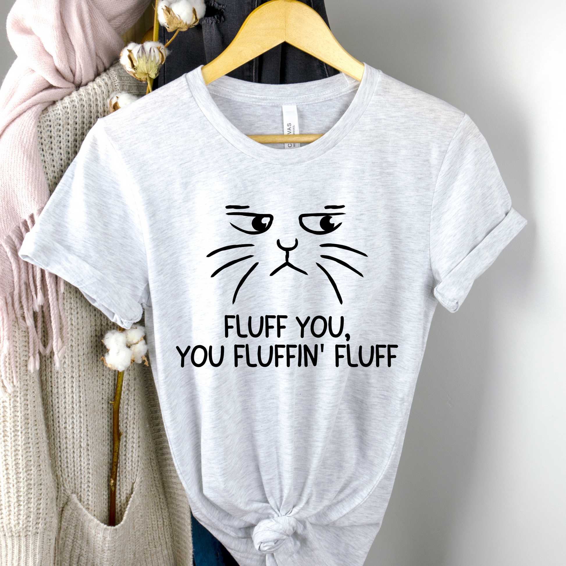 Wholesale Fluff You Graphic Tee - Ash Grey