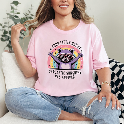 Wholesale Little Ray of Sarcastic Graphic Tee - Soft Pink Tee