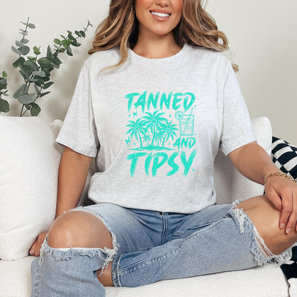 Wholesale Tanned and Tipsy Graphic Tee - Black Tee