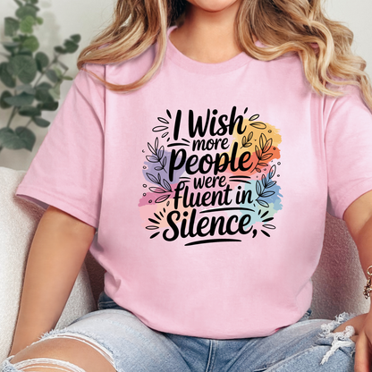 Wholesale Fluent in Silence Graphic Tee - Pink