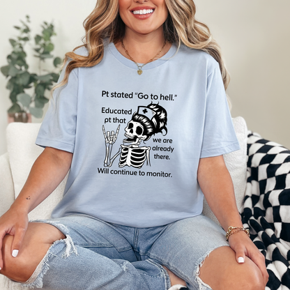 Wholesale PT Go To Hell Graphic Tee - Baby Blue Tee