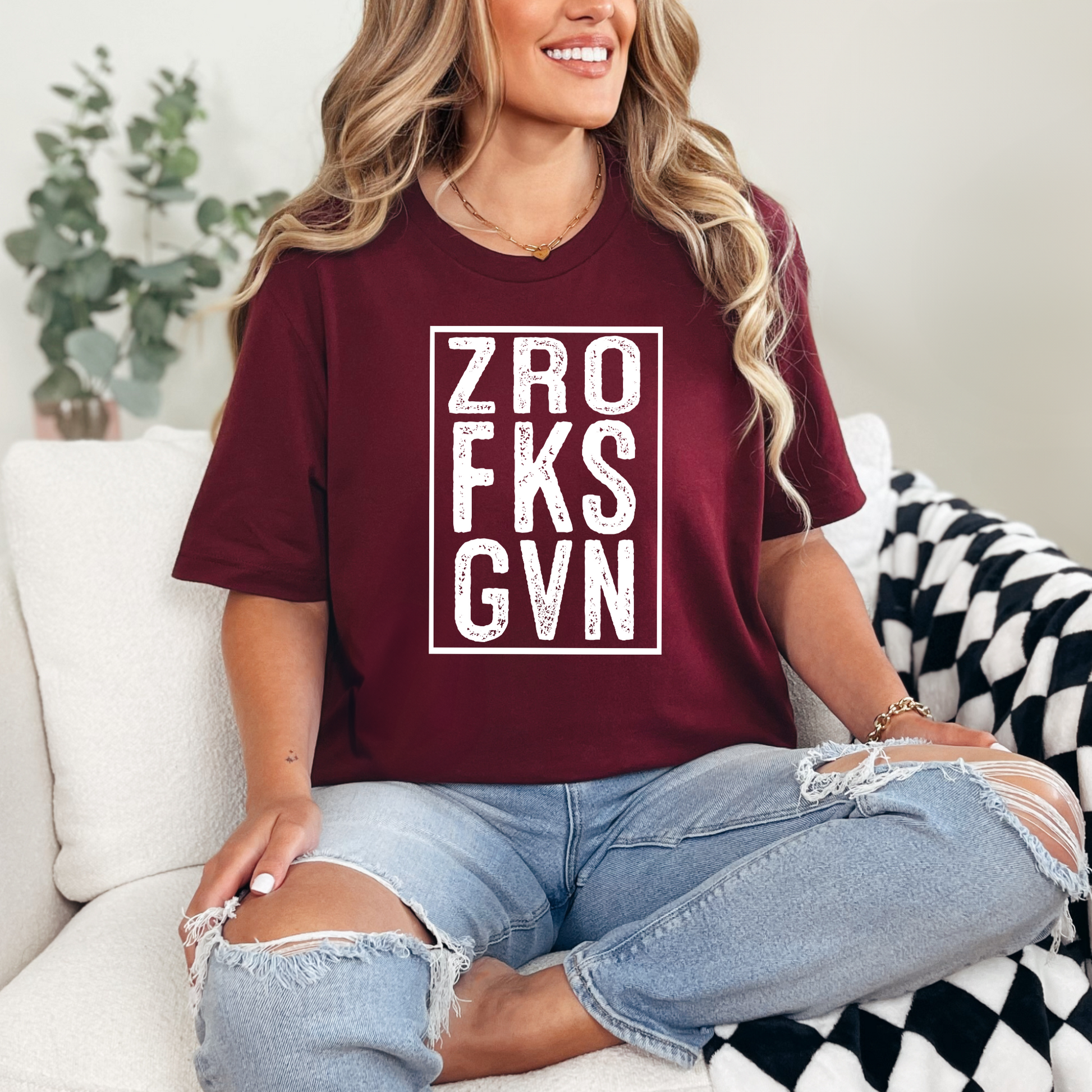 Wholesale Zero Graphic Tee - Maroon Tee