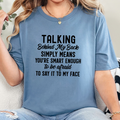 Wholesale Talking Behind My Back Graphic Tee - Steel Blue
