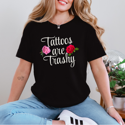 Wholesale Tattoos Trashy Graphic Tee - Black Tee