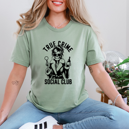 Wholesale True Crime Social Club Graphic Tee - Sage Tee