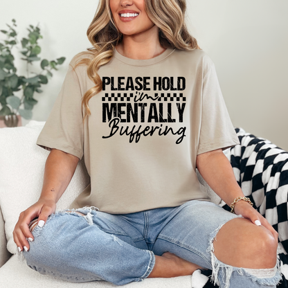 Wholesale Mentally Buffering Graphic Tee - Tan Tee