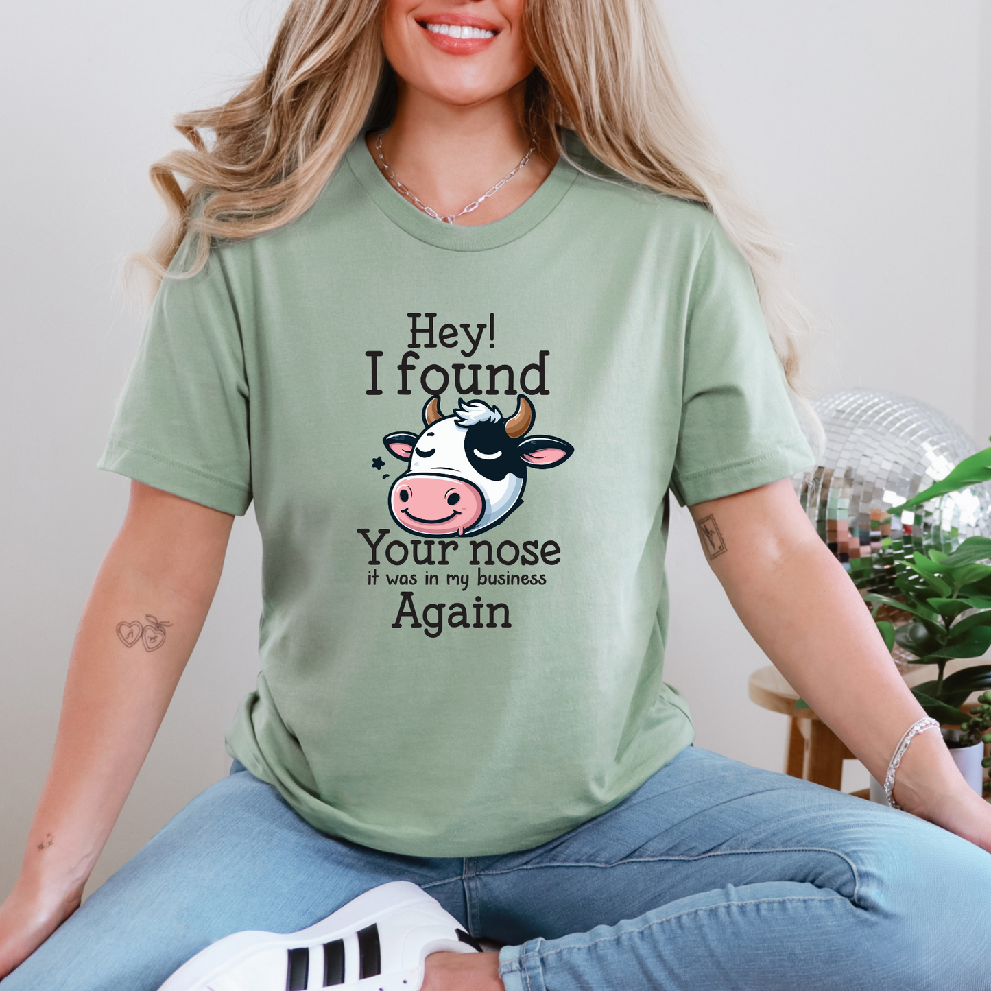 Wholesale I Found Your Nose Graphic Tee - Sage Tee