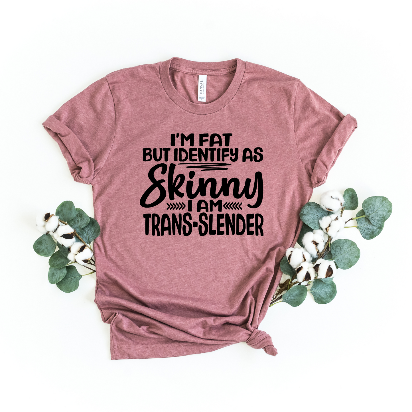 Wholesale Identify as skinny Graphic Tee - Heather Mauve Tee