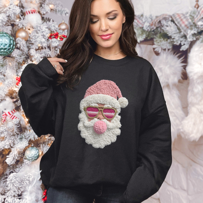 Pink Yarn Santa Sweatshirt