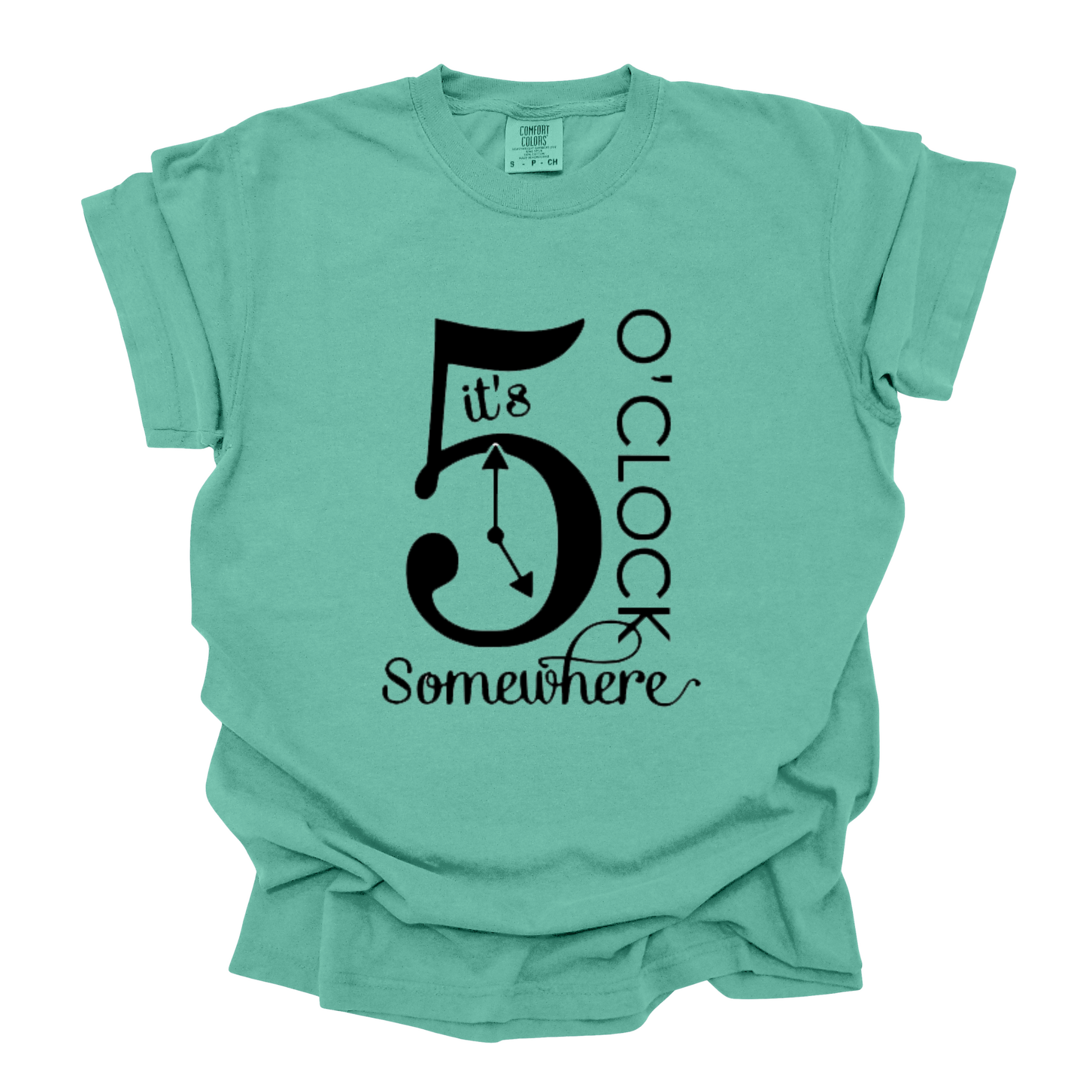 Wholesale It's 5 o'clock somewhere Graphic Tee - Comfort Colors Hellconia